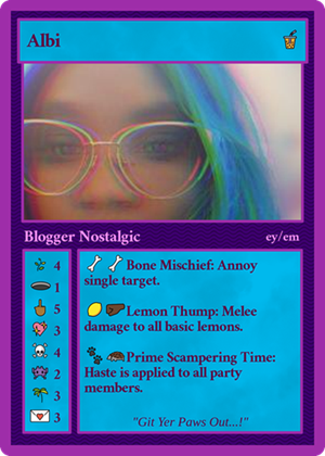 A MtG Card featuring Albi.